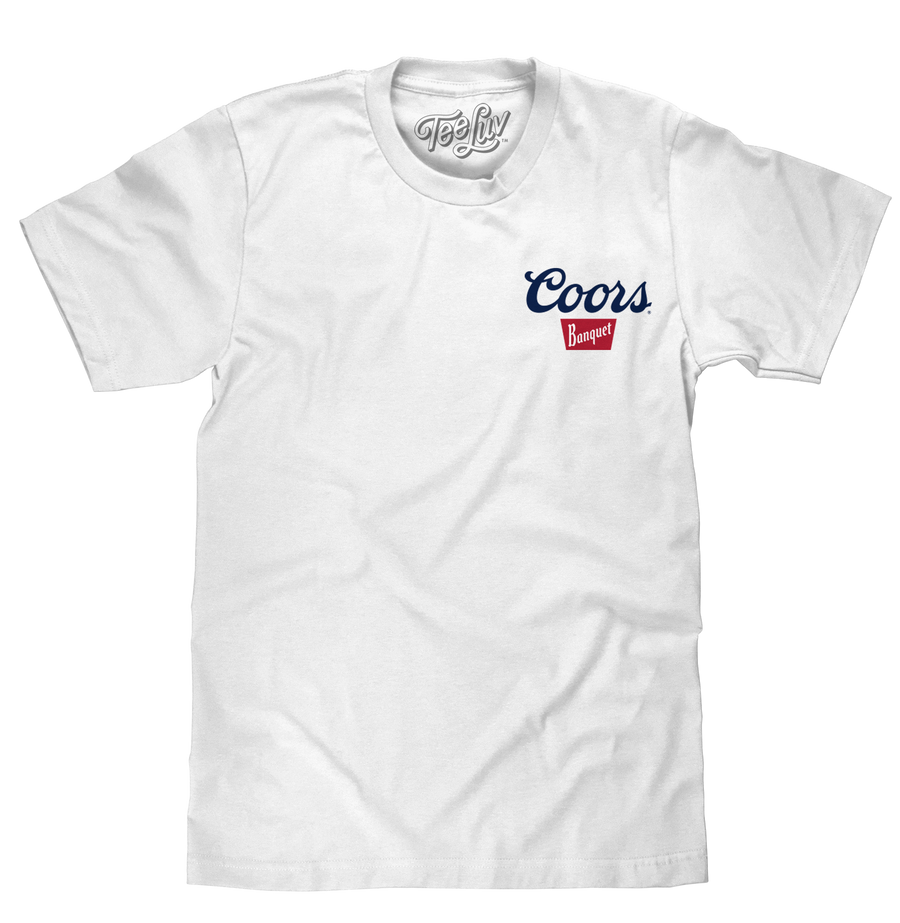 Coors Banquet Beer Front Back T-Shirt - White – Tee Luv