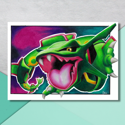 WERTQ Shiny Rayquaza Canvas Art Poster and Wall Art Picture Print