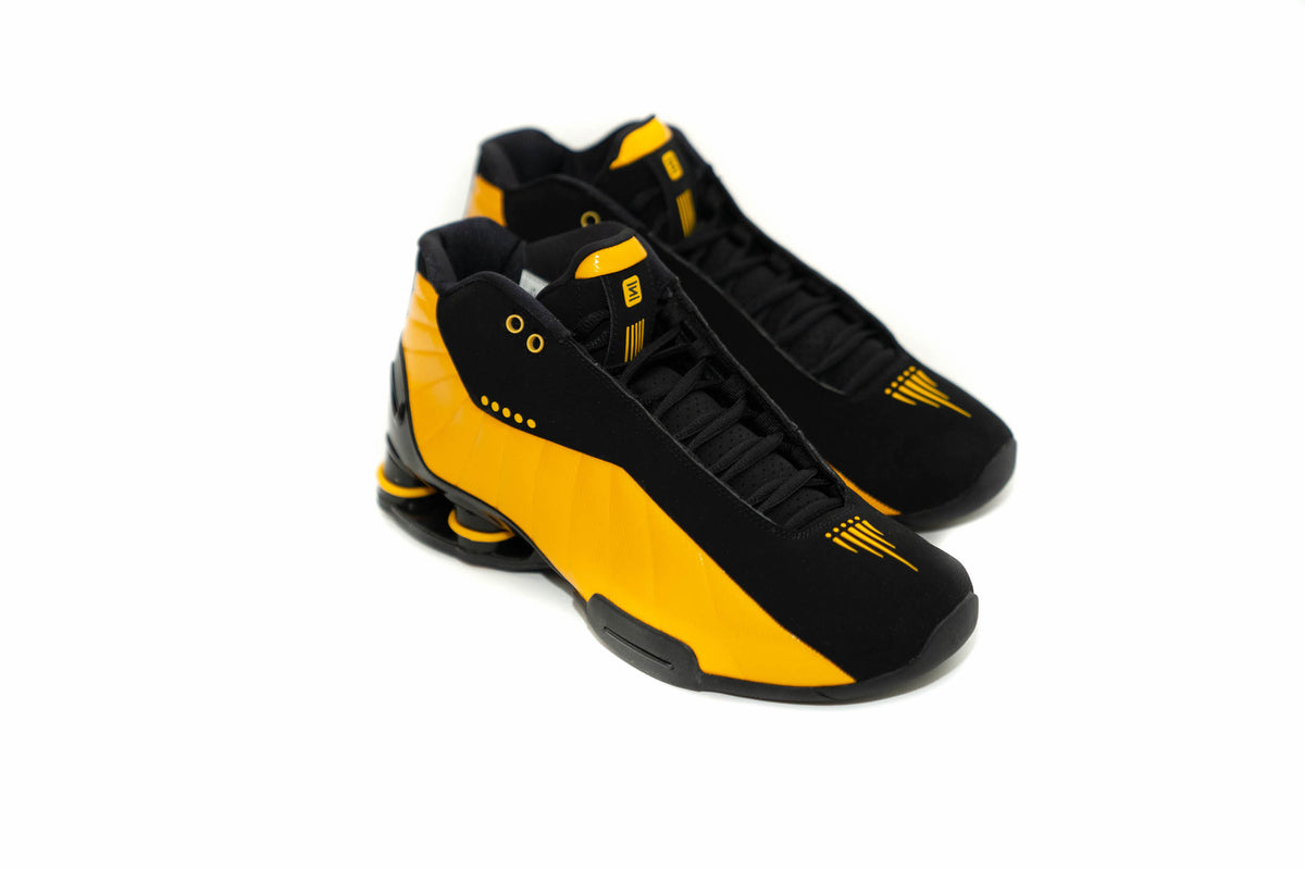 nike shox bb4 black and yellow