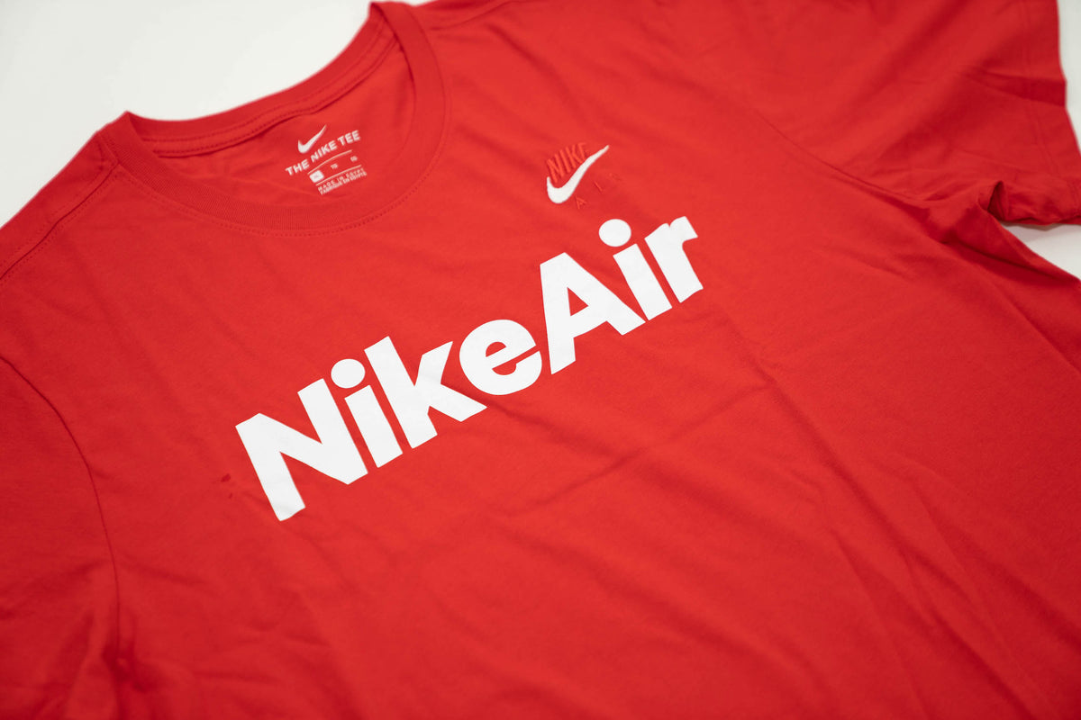 red nike air t shirt