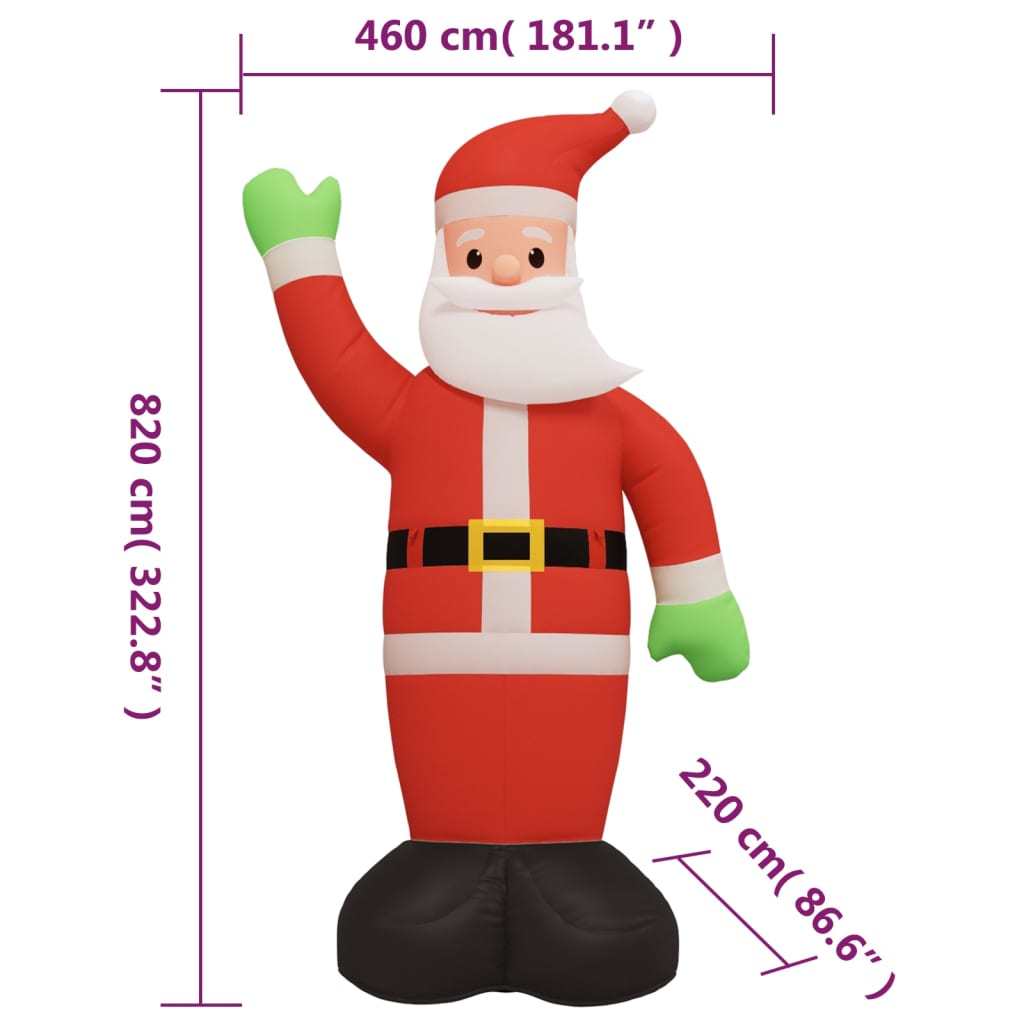 Christmas Inflatable Santa Claus with LEDs 322.8"