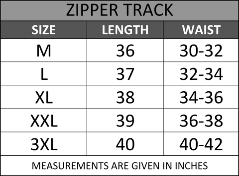 ZIPPER TRACK SIZE CHART – ka53mensclub