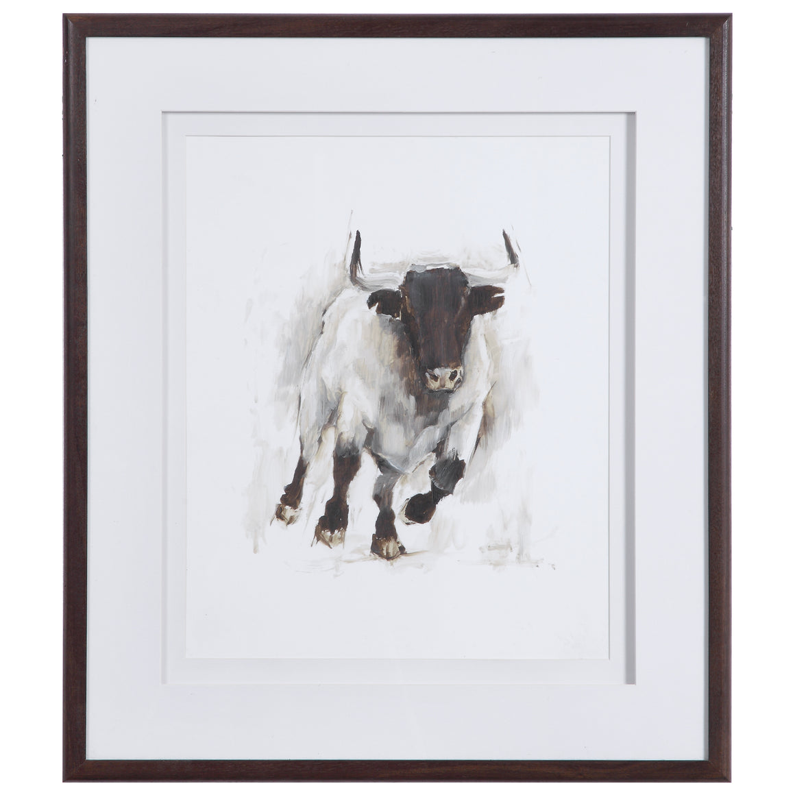 Rustic Bull Framed Animal Print