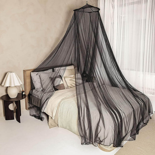 XL Black Mosquito Net - King, Queen, Double Beds | Fully Enclosed | Premium Polyester
