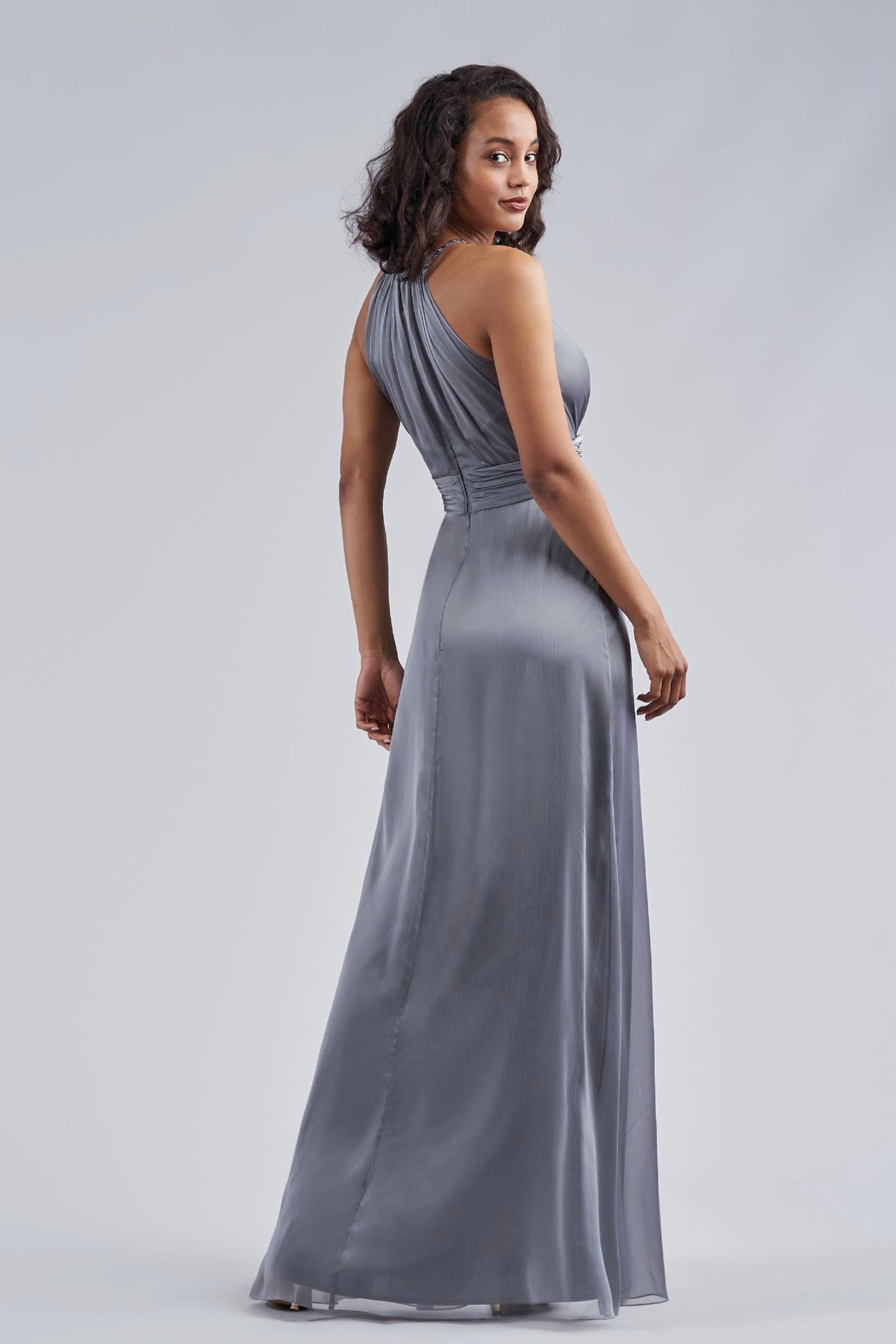 Belsoie Tiffany Chiffon Bridesmaid Dress With Halter Neckline Many C Harriman Clothing Co 5737