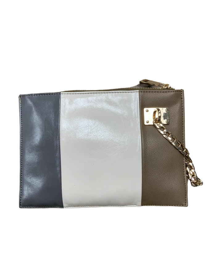 Neutral Color Block Clutch