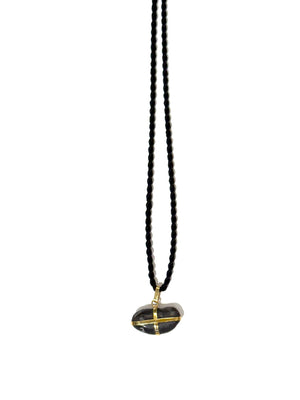 NATHALIE MATHOULIN Black Bean Stone Necklace - Habits Jackson Hole