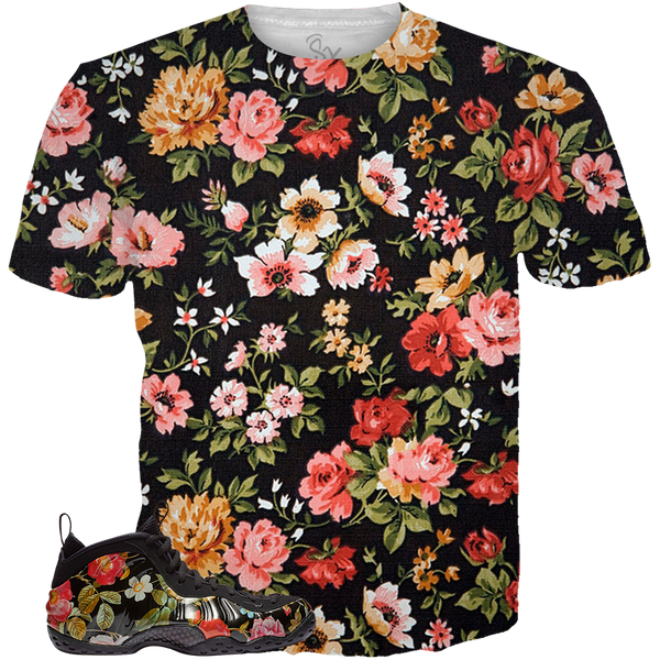 nike floral foamposite shirt