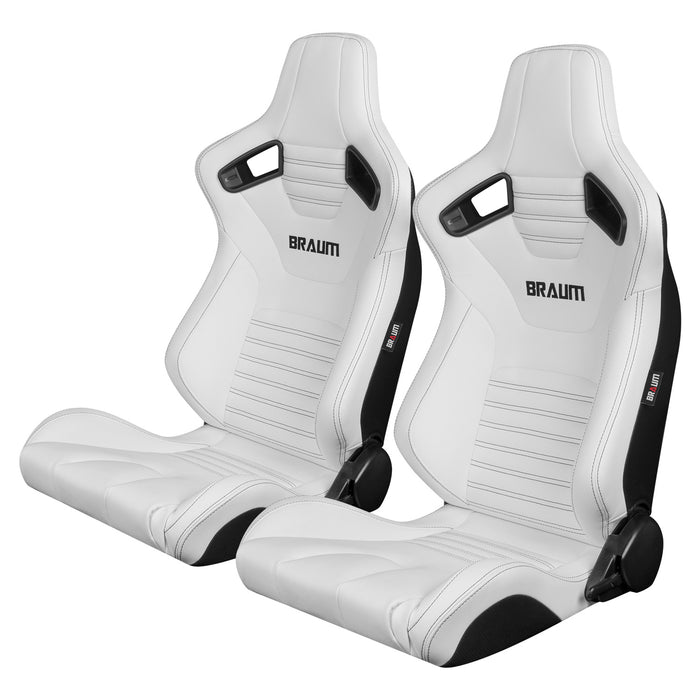 white leather racing seats