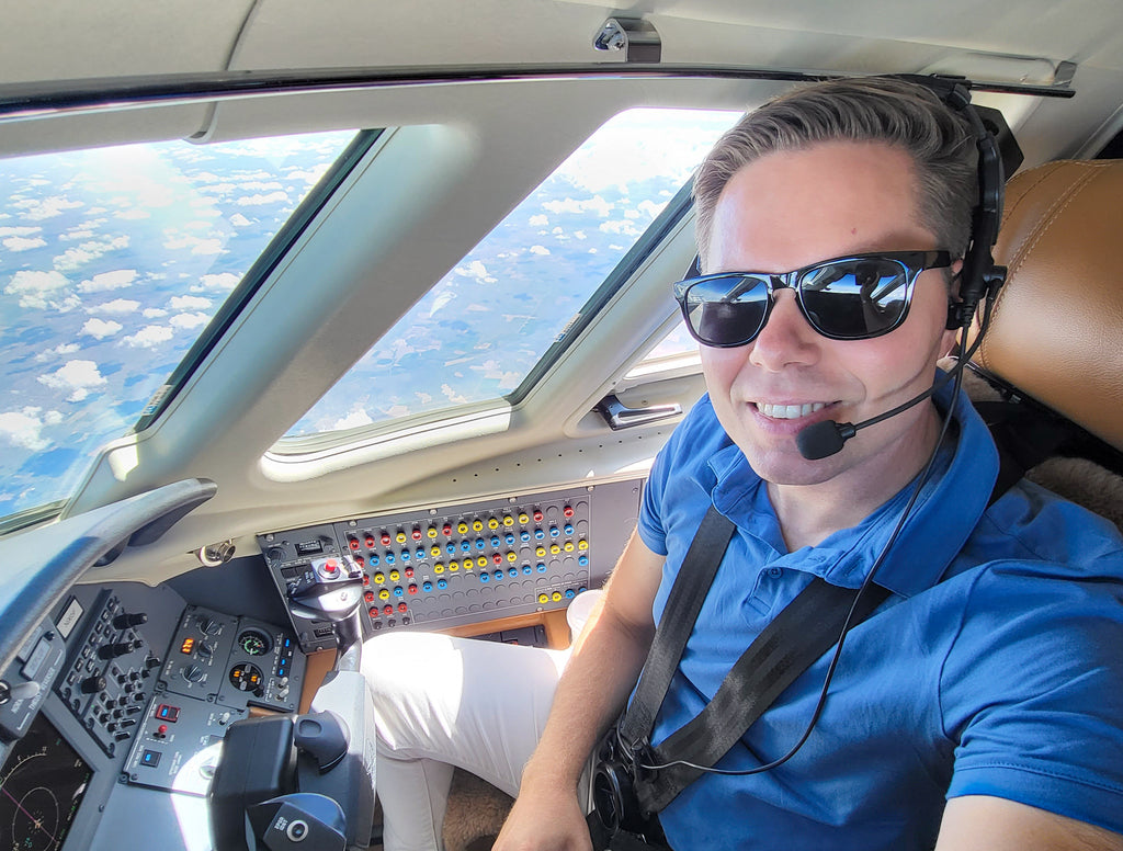 Paul in cockpit