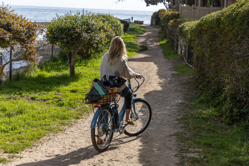 woman on bike summer