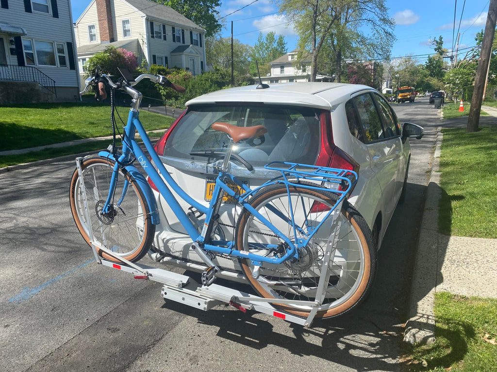 bike on back of car