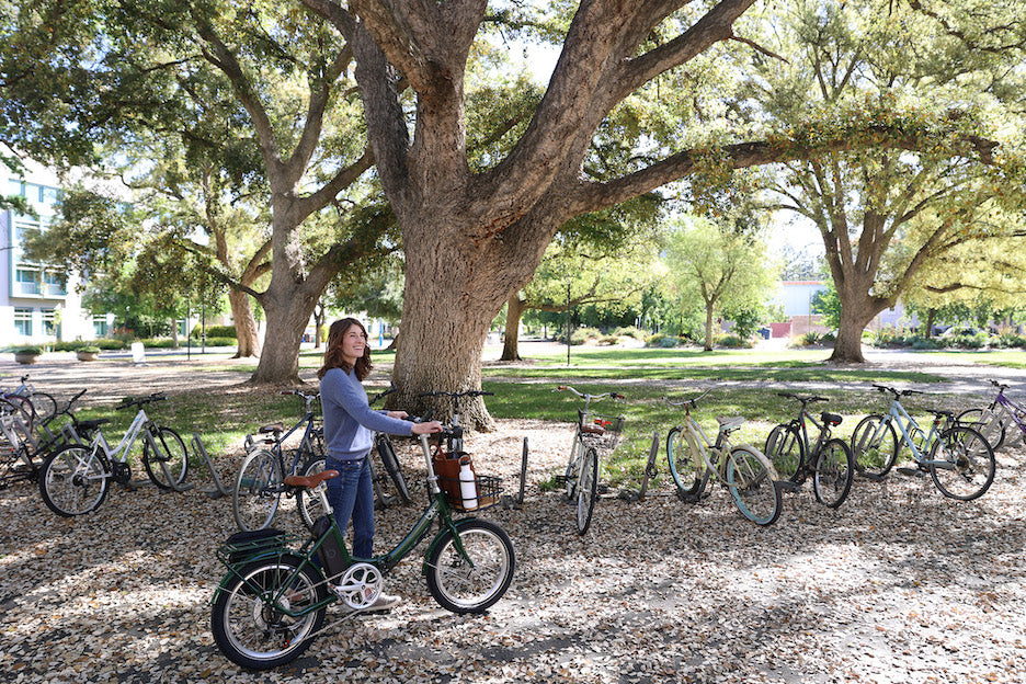 woman with bike