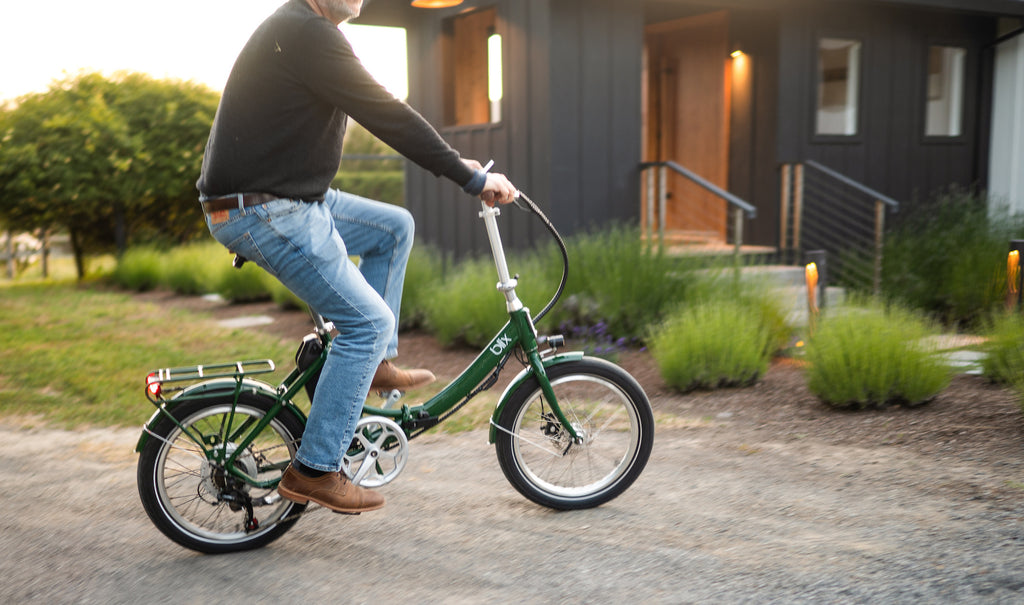 man riding bike