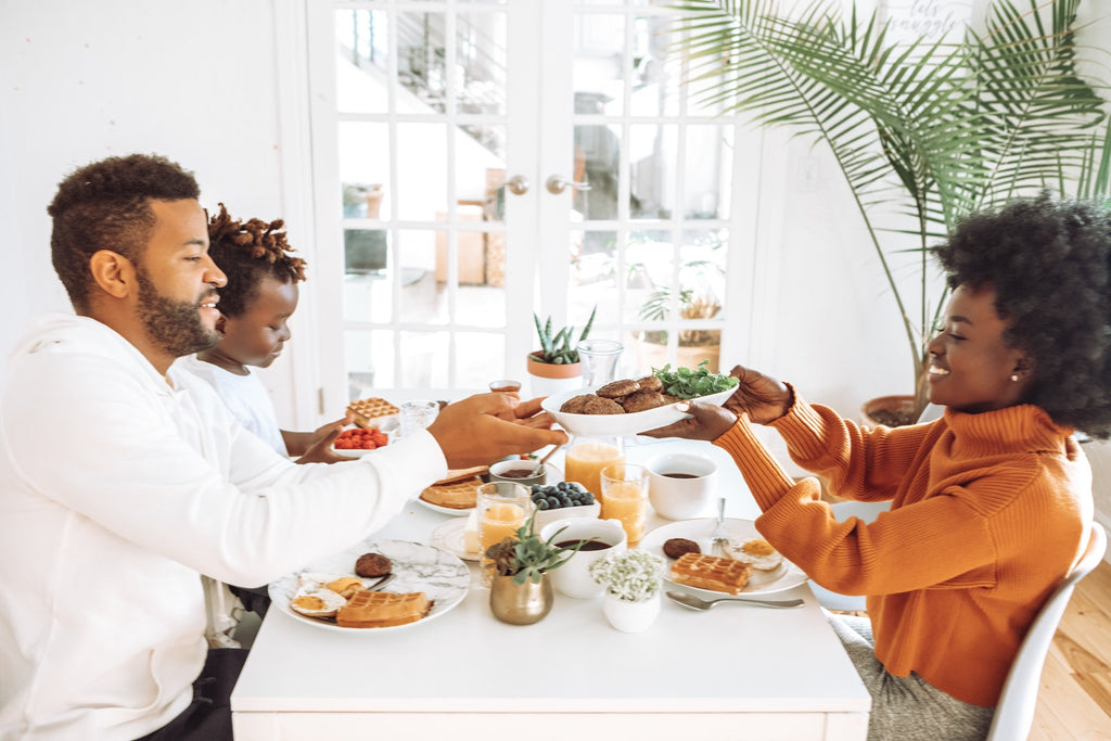 family eating dinner