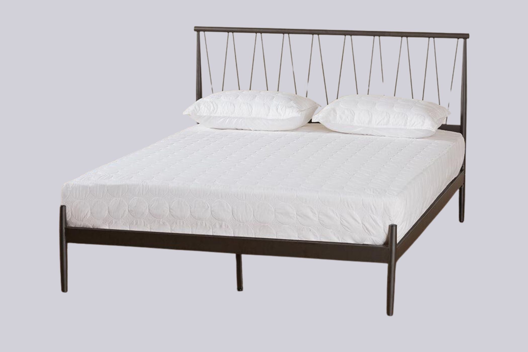 Dora Industrial Black Finished Metal Queen Size Platform Bed