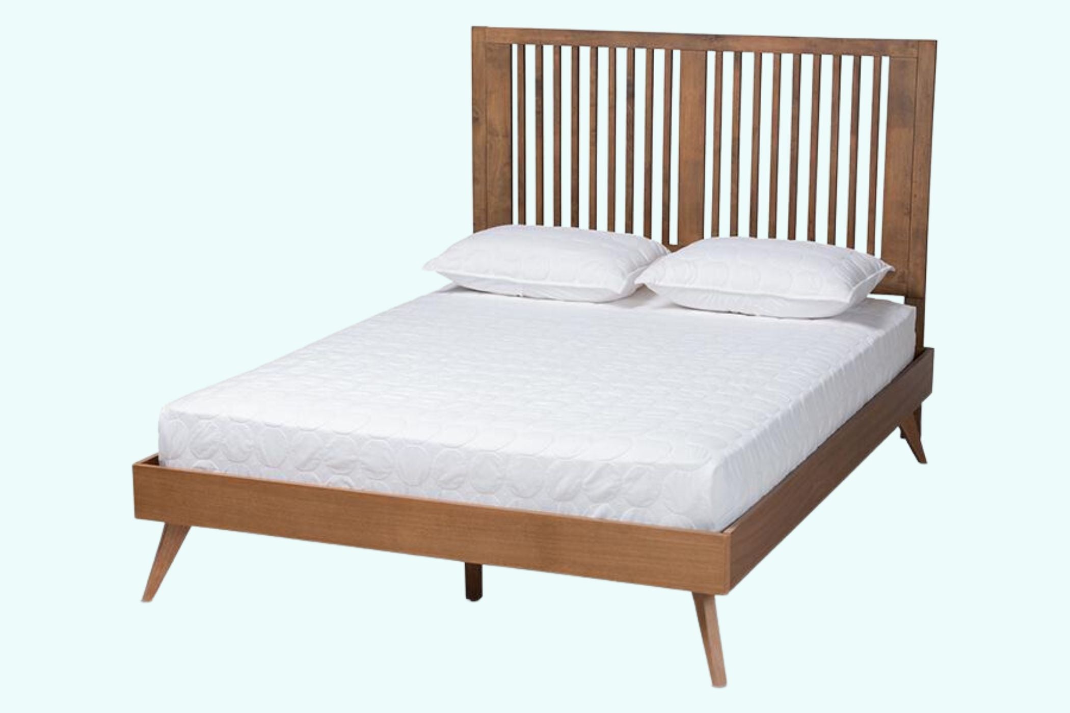 Takeo Ash Walnut Finished Wood King Size Platform Bed