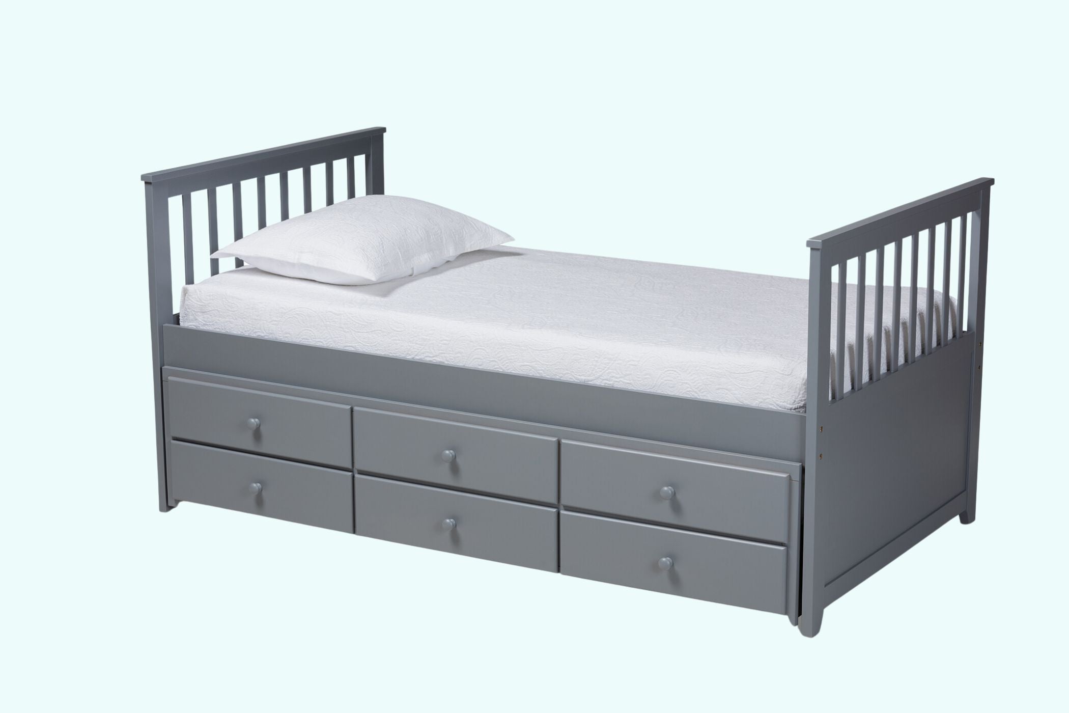 Trine Classic Grey Finished Wood Twin Size Daybed with Trundle