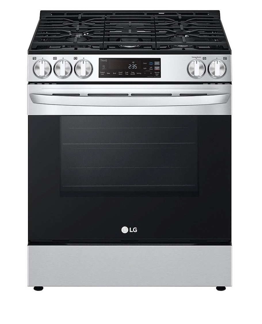 LG - 5.3 Cu. Ft. Smart Slide-In Gas Range with EasyClean and SuperBoil Burner - Stainless Steel