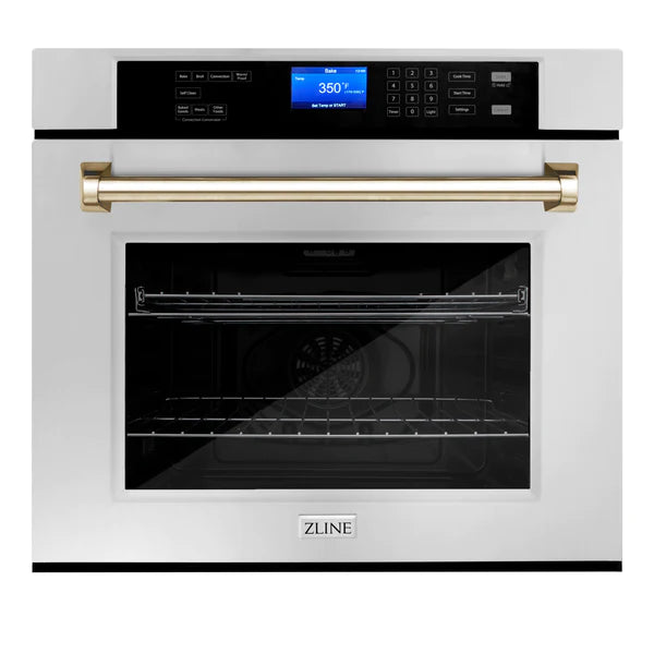 ZLINE 30" Autograph Edition Single Wall Oven with Self Clean and True Convection in Stainless Steel (AWSZ-30-G)