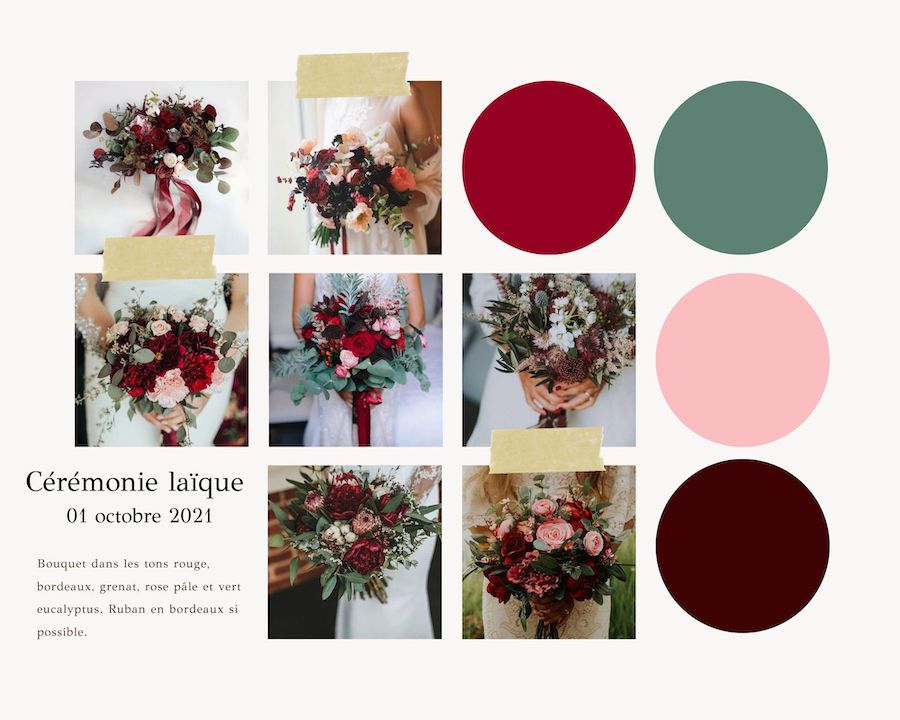 moodboard bouquet cérémonie laïque