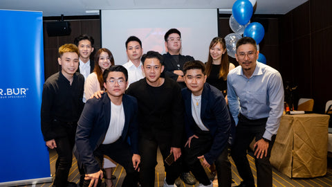 These are the male employees at "Mr Bur" and they are joined by two female employees in the picture during the Chinese new year celebration and they are looking forward to a good year where they supply dentists with the best dental burs around the world