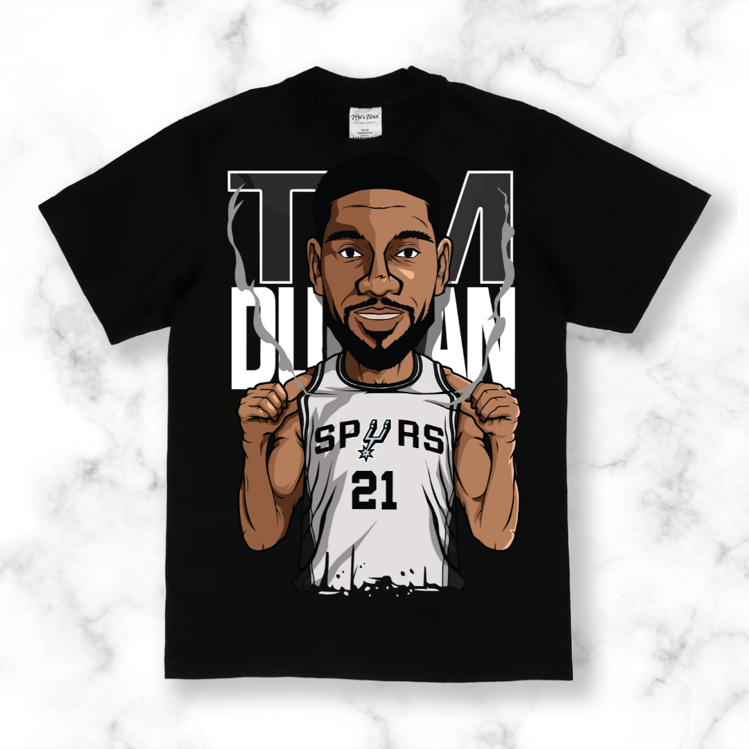 Tim Duncan Cartoon Tee - STREETWEAR