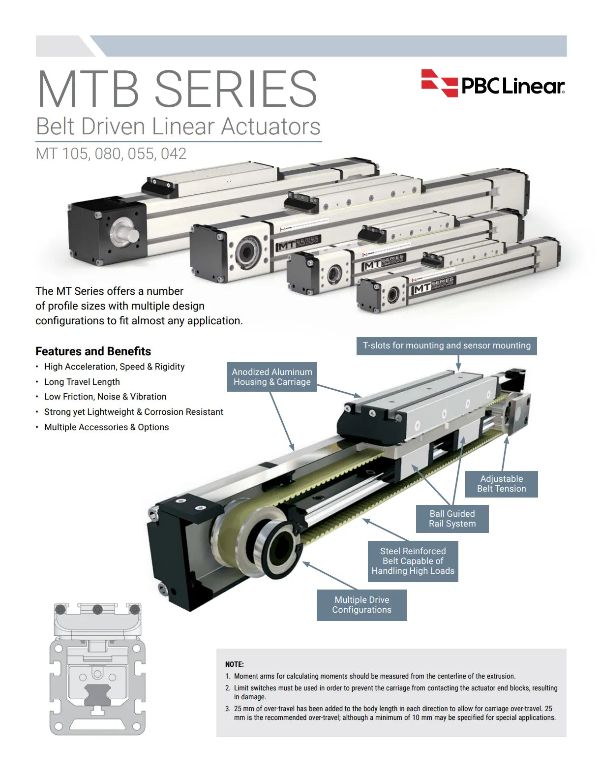 MTB Series Belt Driven Linear Actuator cover