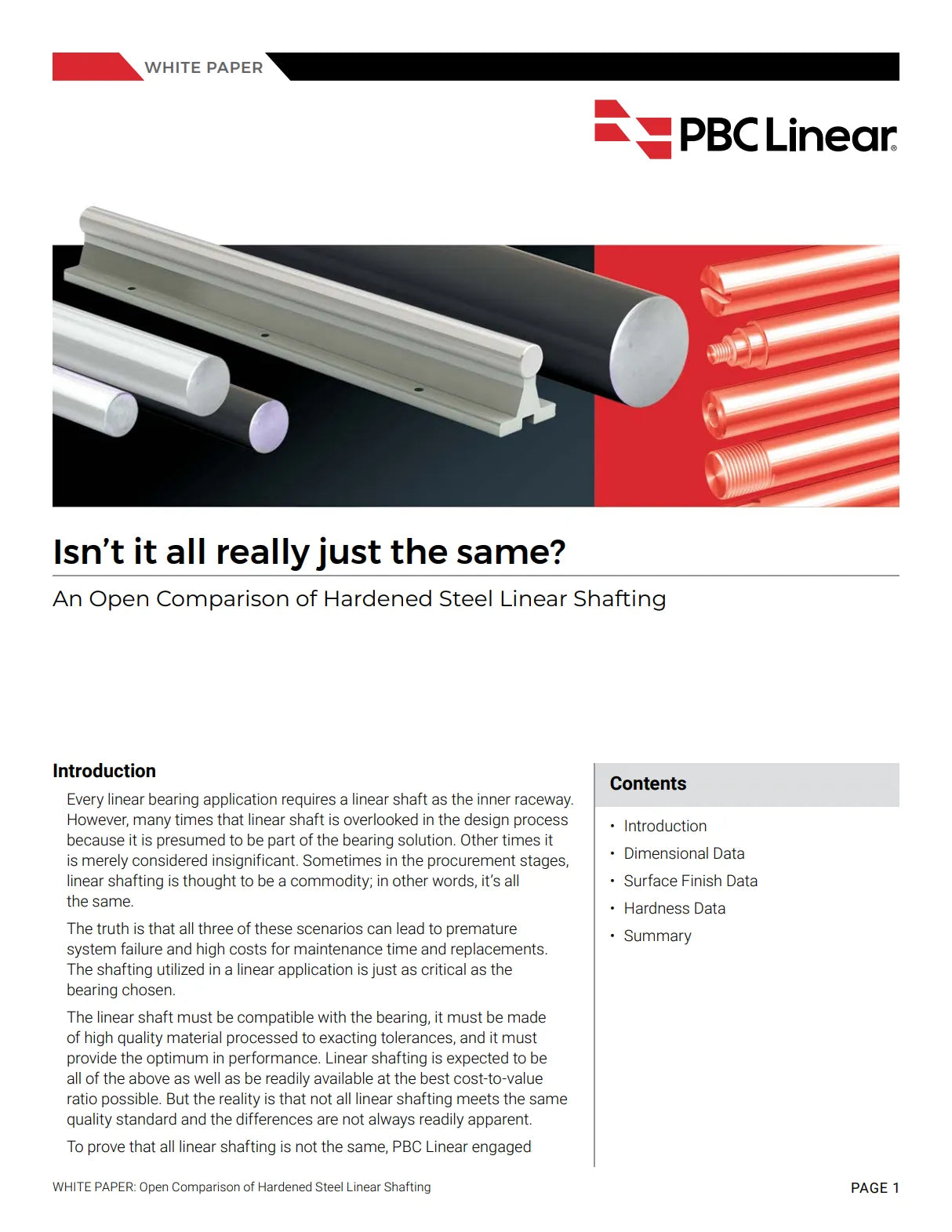 Open Comparison of Linear Motion Shafting Cover