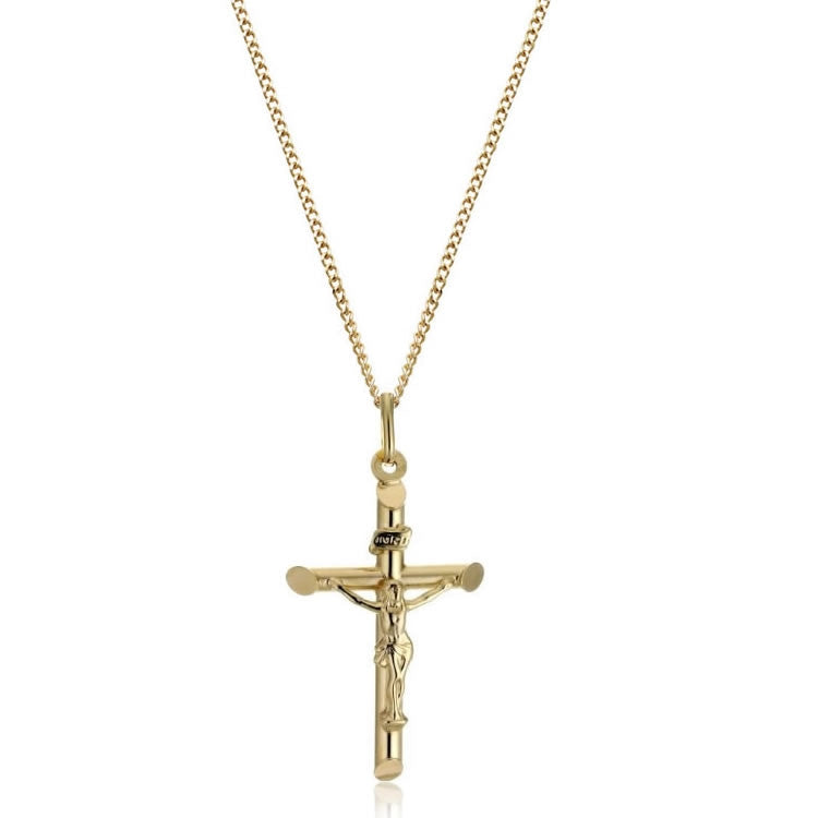 Women's Petite Sterling Silver Crucifix Necklace with Chain Options + 20