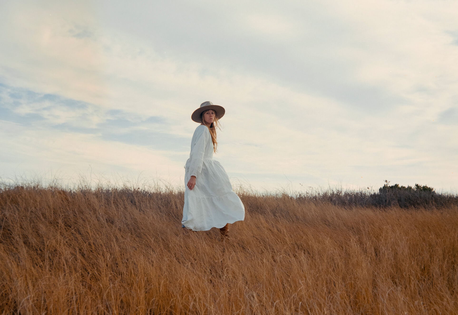 kate in a field