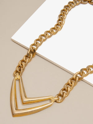 ZENZII Jewelry - Double Arrow Necklace - Gold - CHICA Boutique + Art Studio