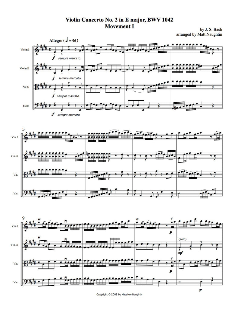 Violin Concerto 2 in E BWV 1042, First Movement S. Bach | Matt Naughtin
