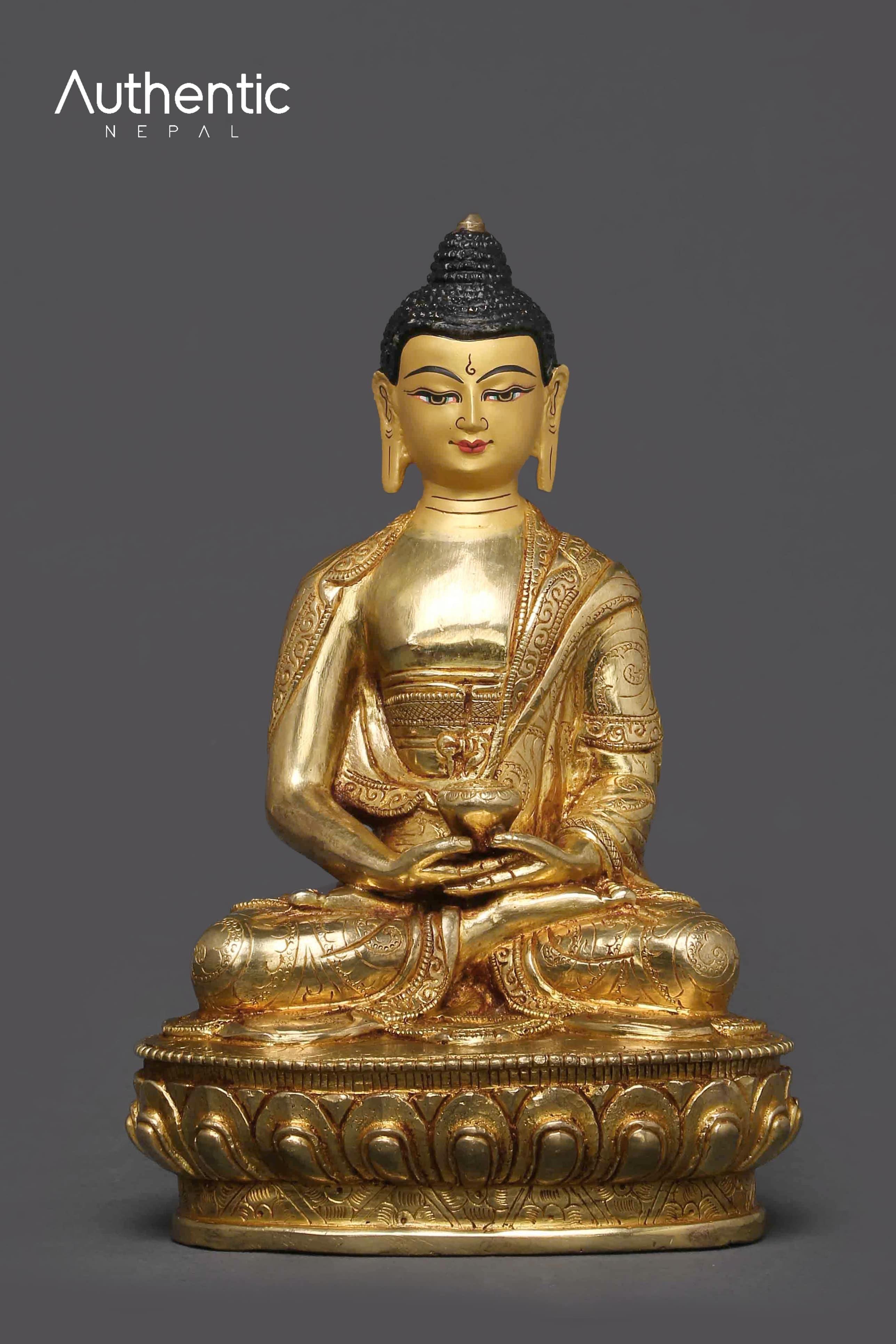 24K Gold plated Amitabh Buddha Statue 20 CM