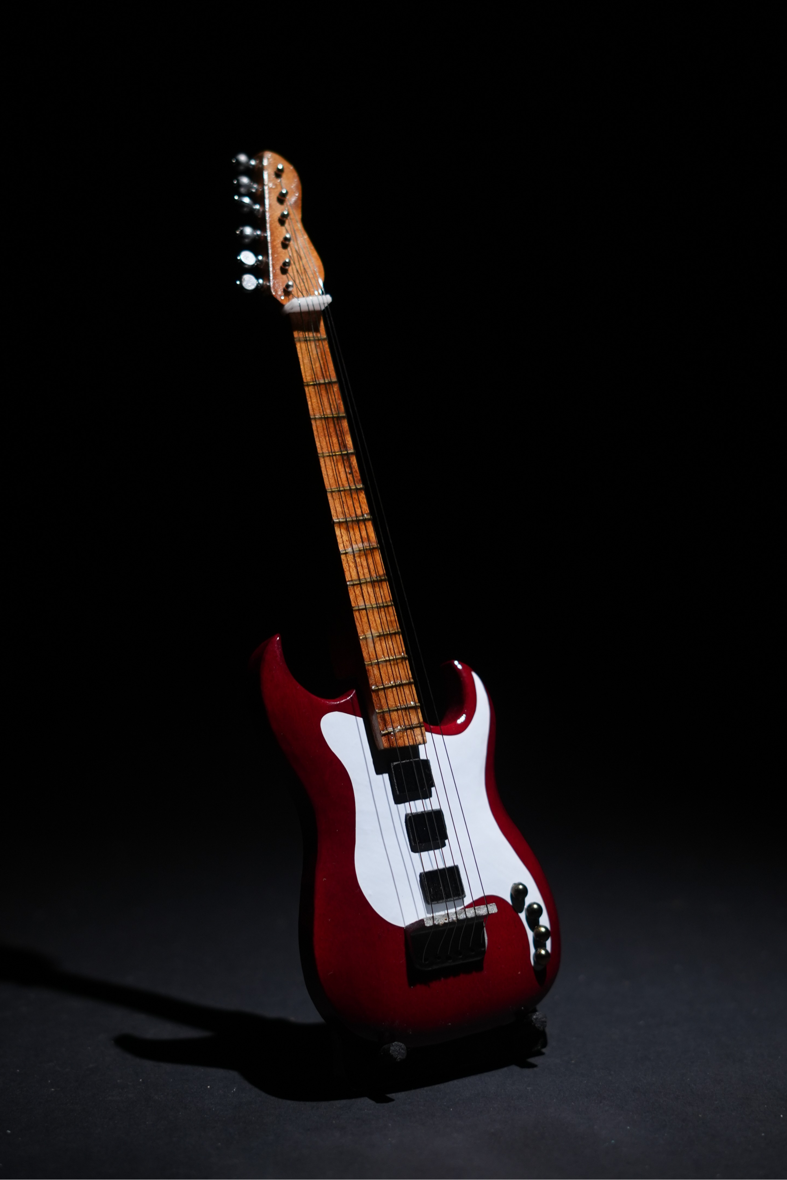 Premium Wooden Miniature - Red Electric Guitar - The Mad Riyazi product image