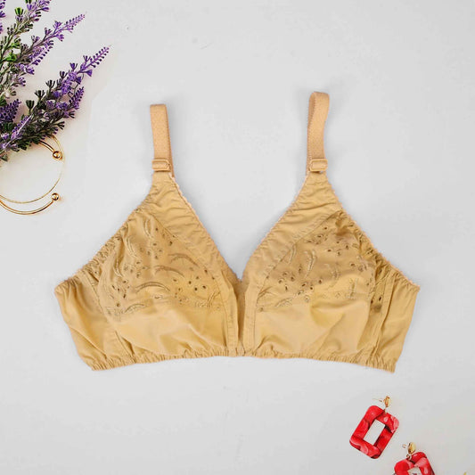 Real Women's Florina Embroidered Basic Cotton Bra