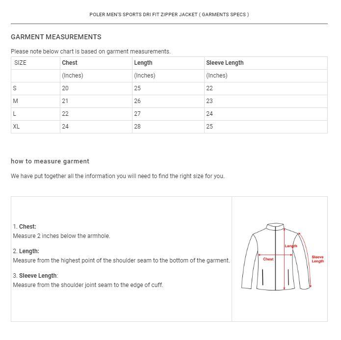 Poler Stuff Size Chart