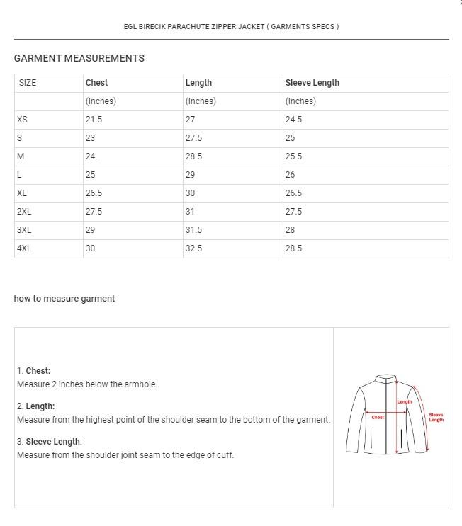 EGL Birecik Parachute Zipper Jacket