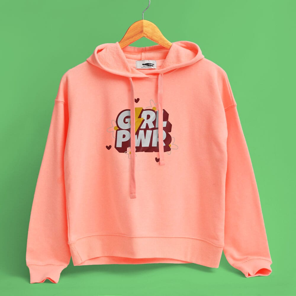 Women's Girl PWR Printed Terry Pullover Hoodie