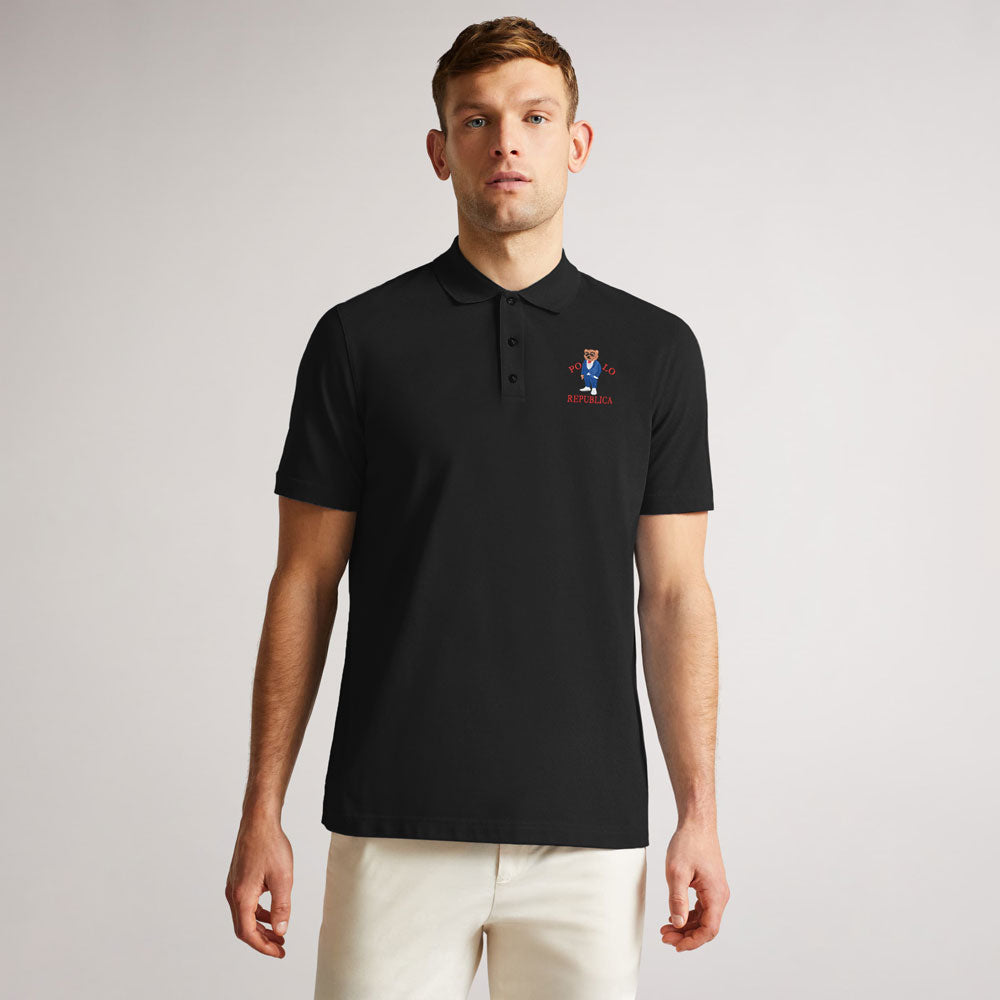 Men&#39;s Polo Bear Embroidered Short Sleeve Polo Shirt Men&#39;s Polo Shirt Image 