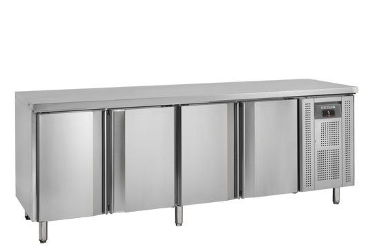 Kølebord med fire døre - GN 1/1 - Tefcold CK7410X1 - 223 cm bred