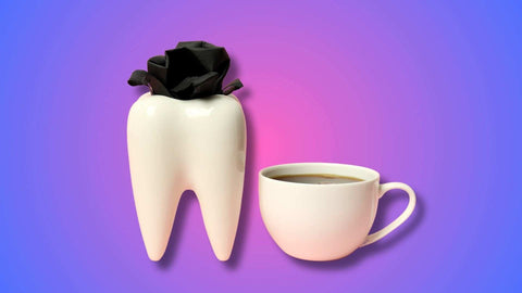 A tooth model and coffee