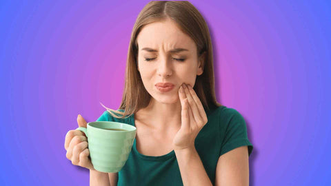 A woman having coffee