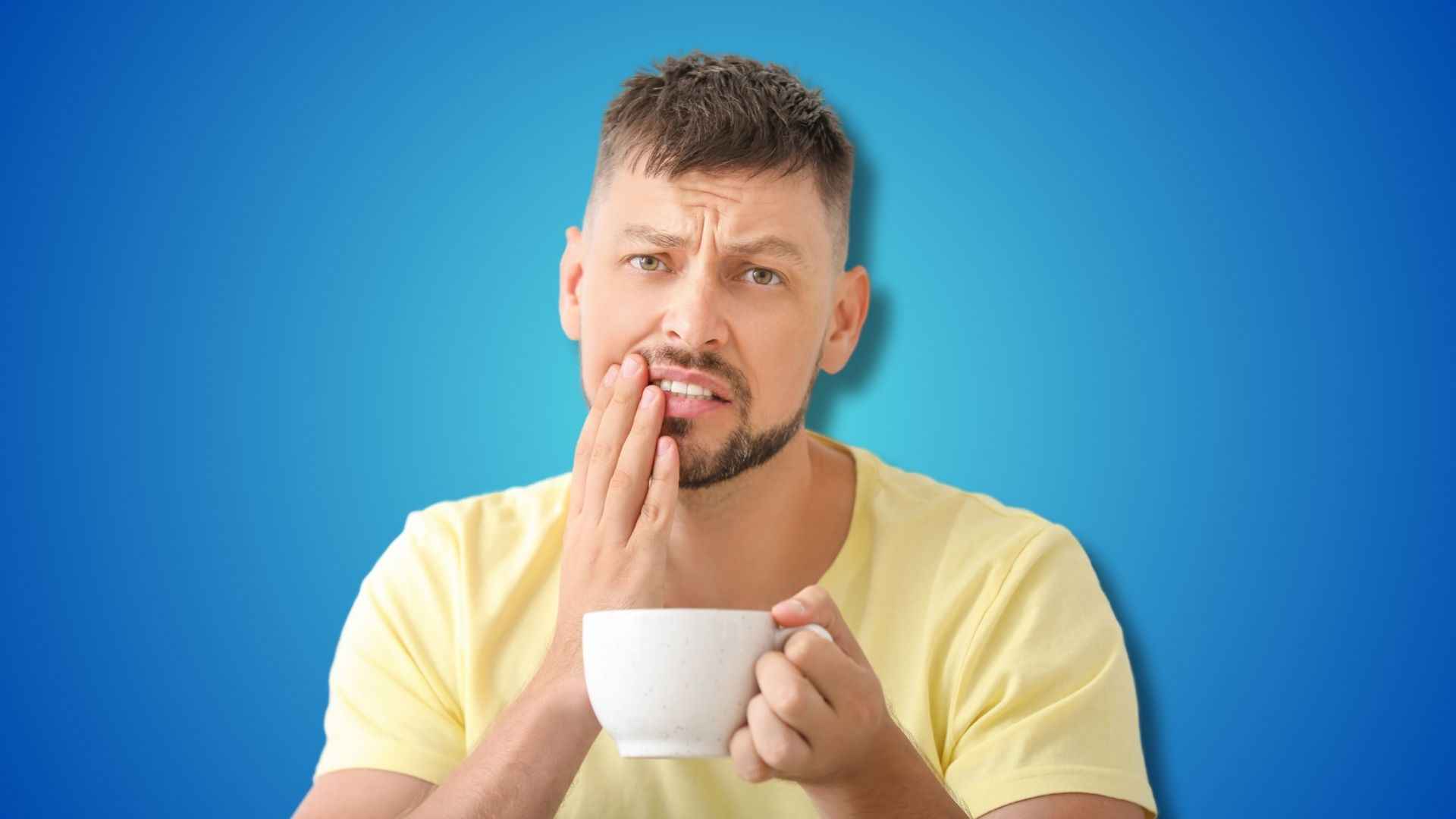 A person having coffee