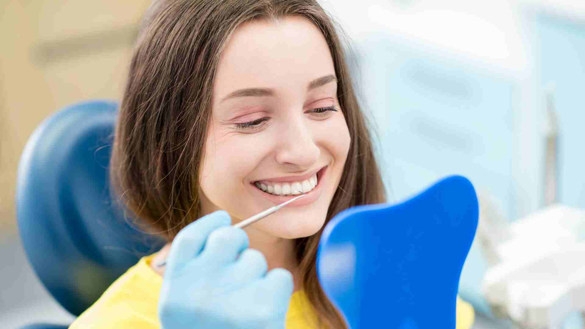 A woman at the dental clinic