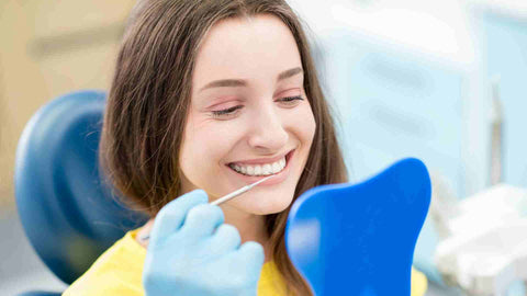 A woman at dental clinic