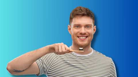 A man using toothbrush