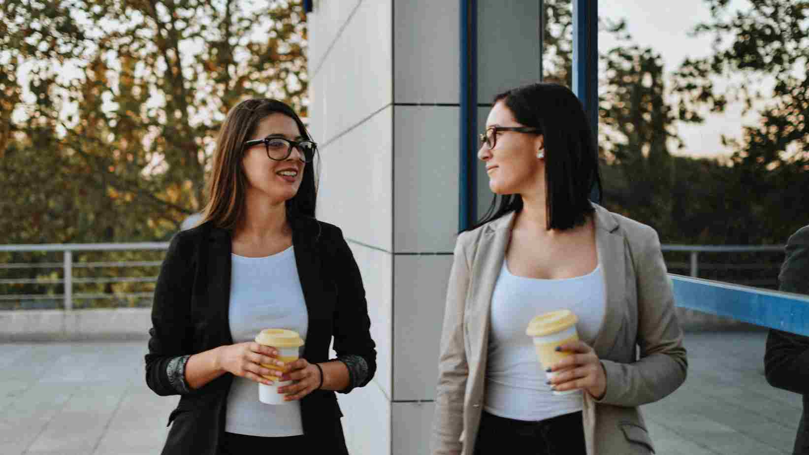 A ladies having coffee