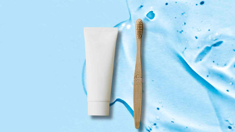 A toothpaste and toothbrush