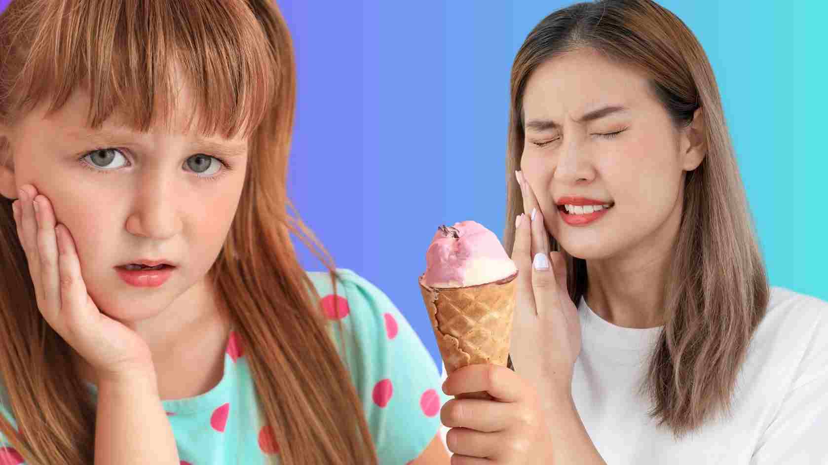 A kid and adult having ice cream